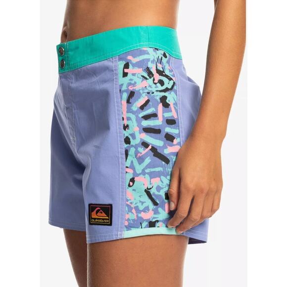 Quiksilver Pants - QUICKSILVER STRANGER THINGS SHORTS LENORA WOMENS BOARDSHORTS BLUE GREEN MULTI